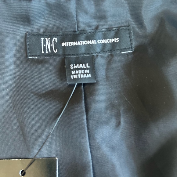 New I N C Black White Polyester Hook Closure Classic Blazer size S - Picture 12 of 16